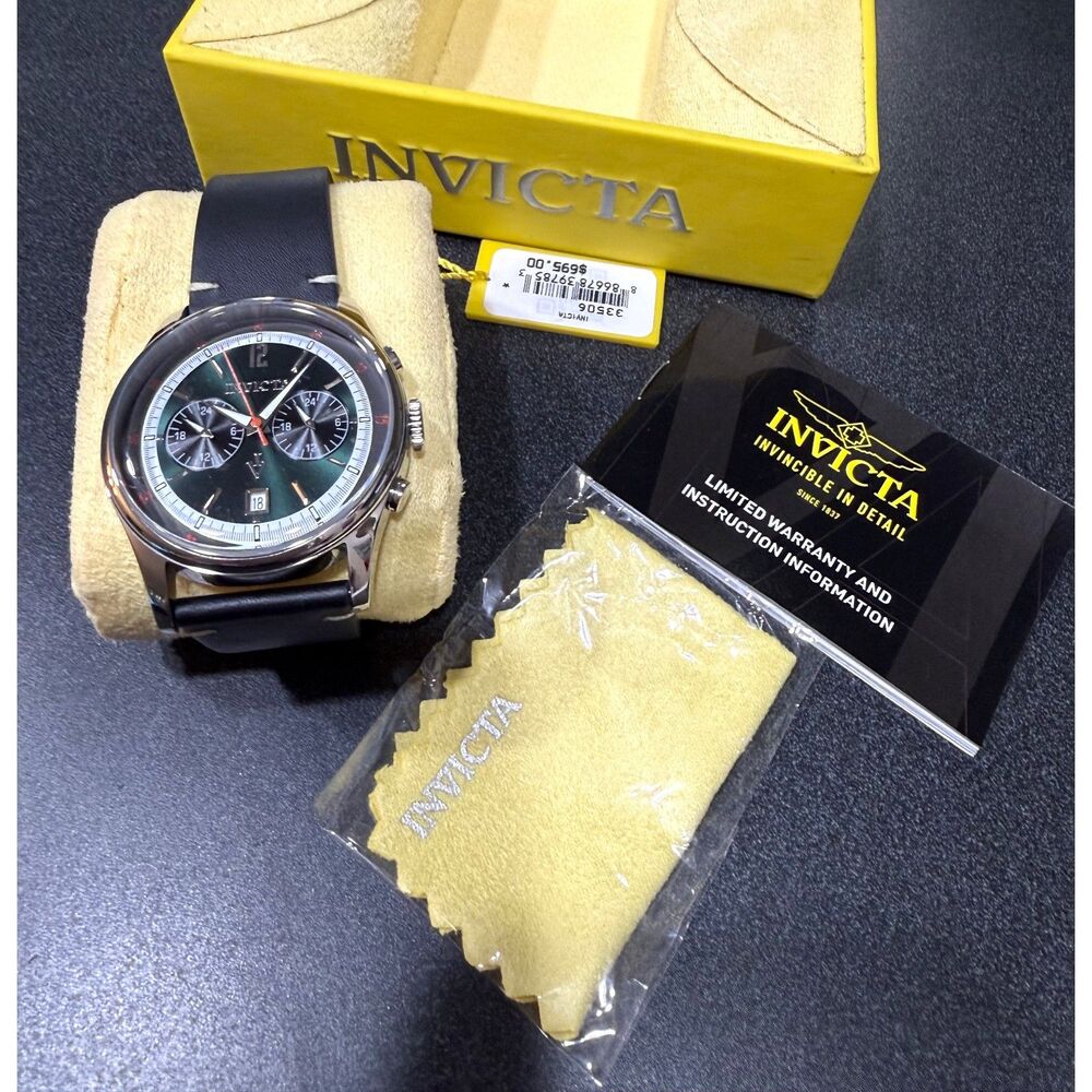 Invicta Men's 33506 Vintage Quartz Multifunction Watch Green Face New - Picture 3 of 4